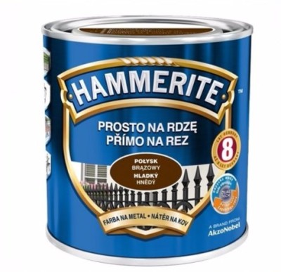 HAMMERITE farba na rdzę 0,7L ciemny brąz połysk