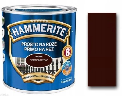 HAMMERITE farba na rdzę 0,7L ciemny brąz połysk