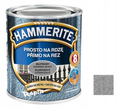 HAMMERITE farba na rdzę 0,7L srebrno szary młotkowy