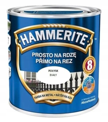 HAMMERITE farba prosto na rdzę 0,7L biały połysk