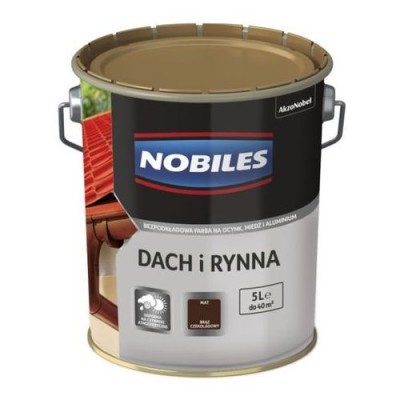 Farba na ocynk NOBILES Dach i Rynna 5L Brąz czekol