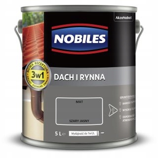 Farba na ocynk NOBILES Dach i Rynna 5L Szary jasny mat