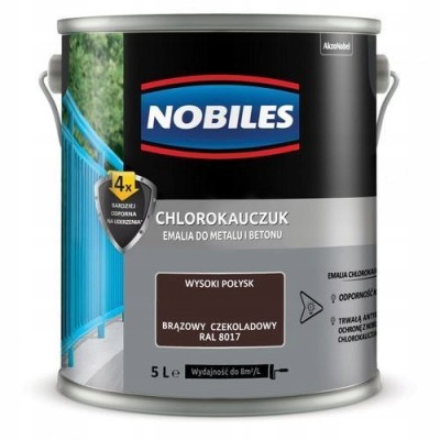 Chlorokauczuk farba emalia NOBILES 5L brąz RAL8017
