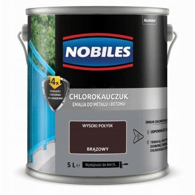 Chlorokauczuk farba emalia NOBILES 5L brązowy