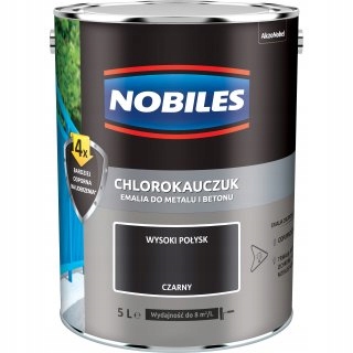 Chlorokauczuk farba emalia NOBILES 5L czarny