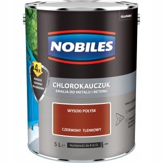 Chlorokauczuk farba emalia NOBILES 5L czerwony tl.