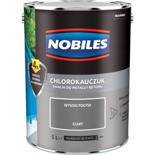Chlorokauczuk farba emalia NOBILES 5L szary