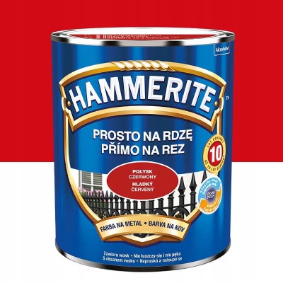 HAMMERITE Farba na rdzę 0,7L czerwony połysk