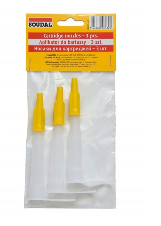 Końcówka wyciskacza do kartuszy 280-310ml SOUDAL aplikator 3szt.
