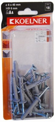 Kołek szybkiego montażu 6x40 mm z lejkiem 18 szt.KOELNER