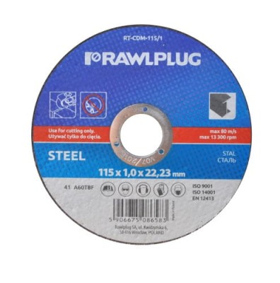 Ściernica korundowa do cięcia metalu 125x10x2223 mm RAWLPLUG