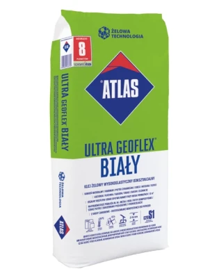 ATLAS ULTRA GEOFLEX biały 22,5kg wysokoelastyczny klej żelowy C2TE S1