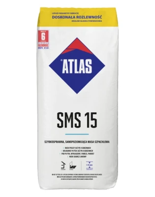 ATLAS SMS15 1-15mm 25kg szybkosprawna samopoziomująca masa szpachlowa pal.zwr.