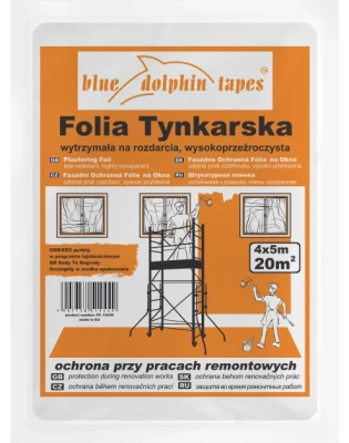 folia malarska 4x5m Tynkarska Blue Dolphin bezbarwna